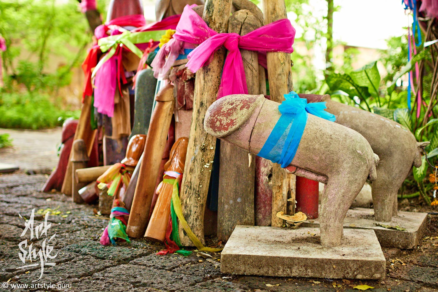 Chao Mae Tuptim shrine (also known as Penis Shrine), Bangkok, Thailand.