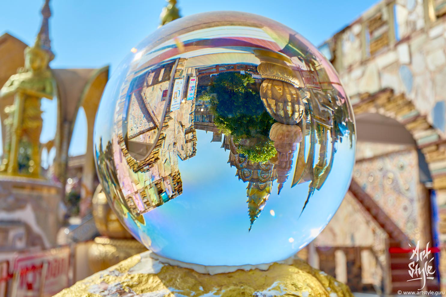 Spherical mirror, Wat Phra That Pha Sorn Kaew, Phetchabun, Thailand.