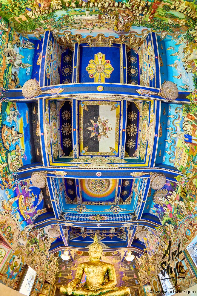 Ceiling of Wat Pariwat Ratchasongkram, Bangkok, Thailand.