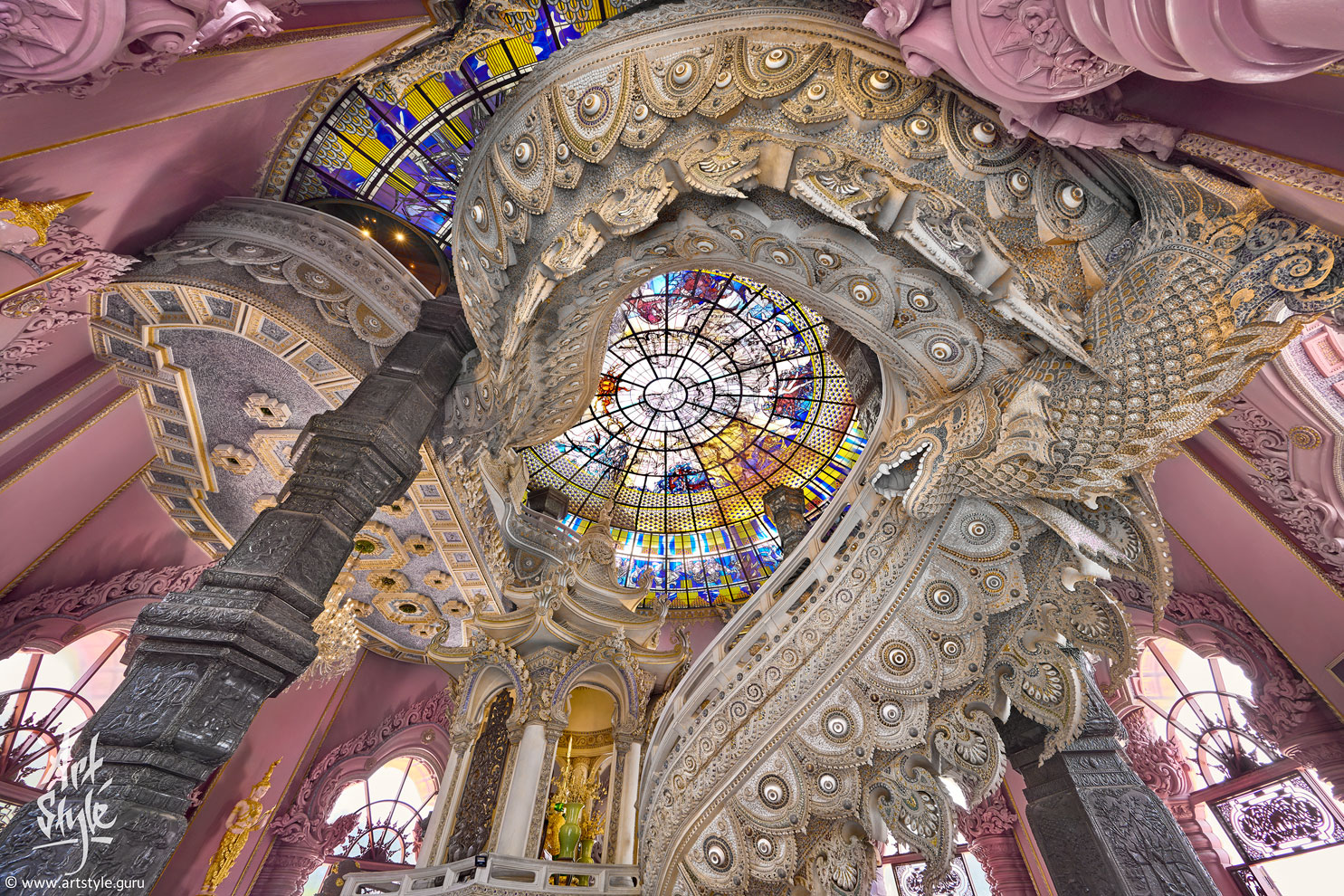 Main hall of the Erawan museum/temple, Bangkok, Thailand.